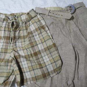 VTG Linen High-Waisted Shorts sz 4 912